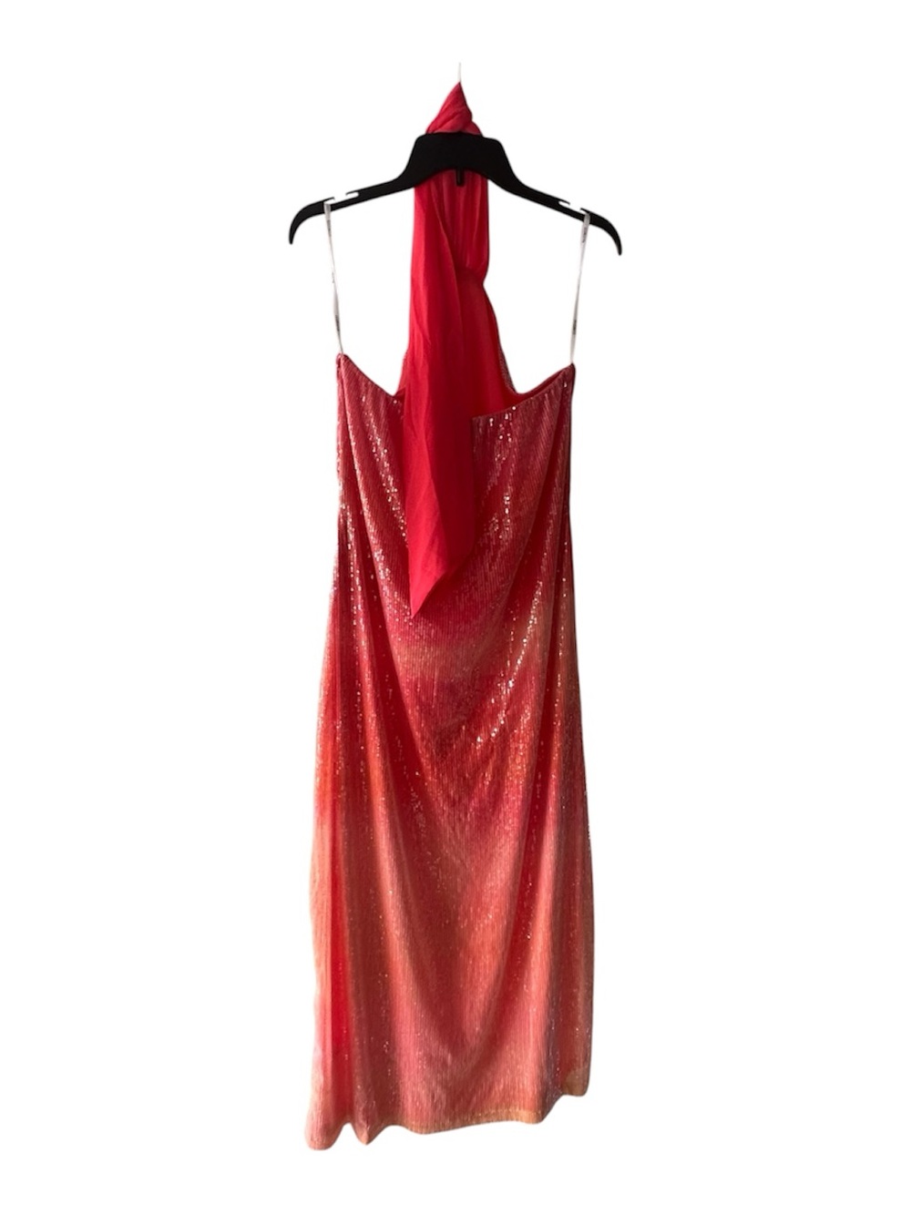 Eloquii Halter Sequin Midi Slip Dress Coral Ombre Size 14 Cocktail Party - Picture 5 of 8